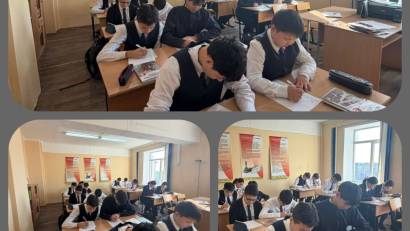 11 желтоқсан күні «Тарих толқынында» тарихи сауаттылық апталығы аясында 8-сынып оқушылары арасында «Тәуелсіз елдің ұландары» тақырыбы бойынша тест алынды.